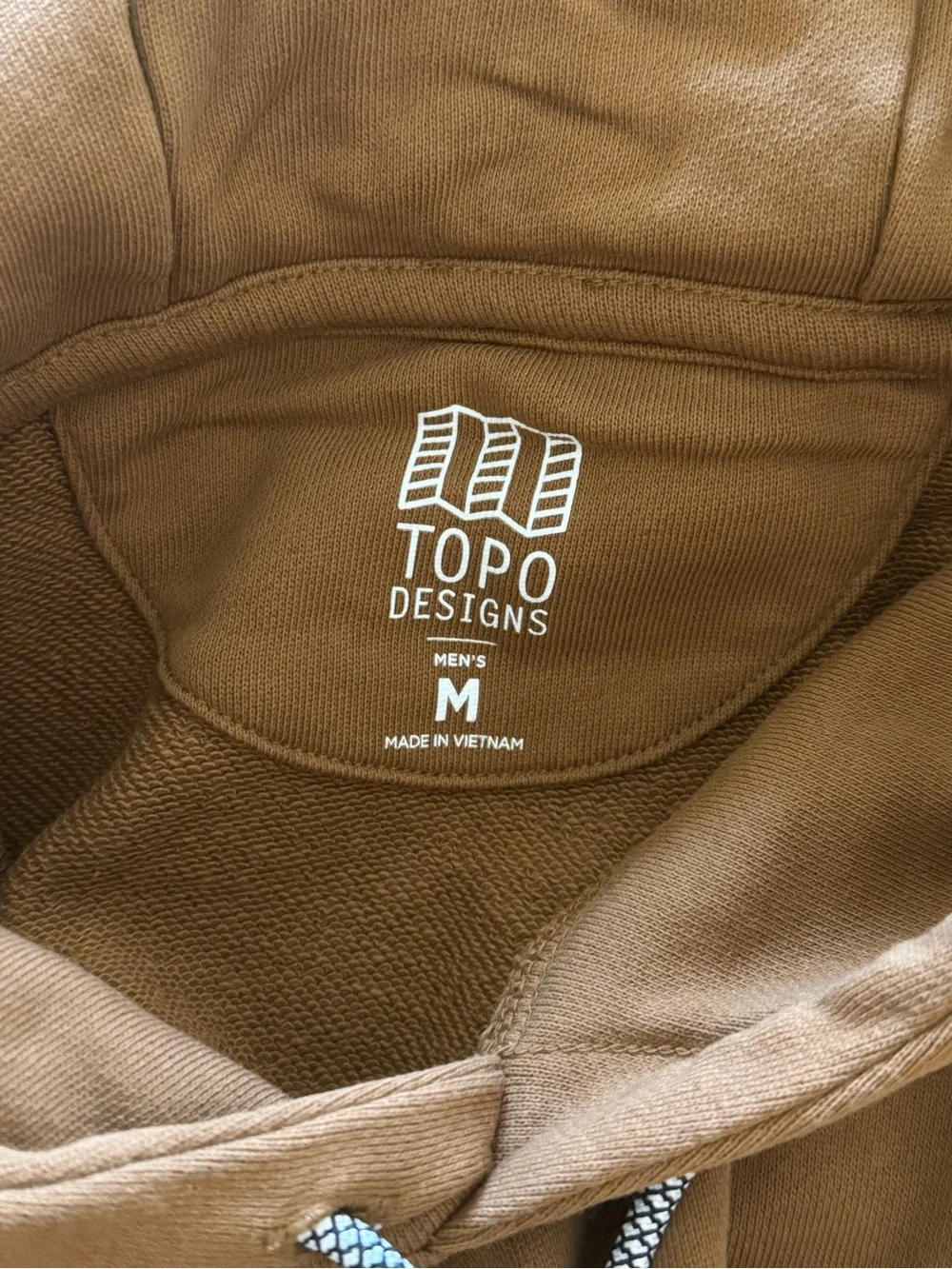 Topo Designs Men's Camel Brown Hooded Hoodie Sweatshirt
